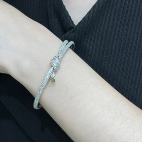 Tiffany full diamond T knot bracelet-3967